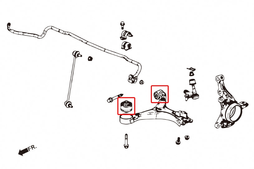 Hardrace Hardened Rubber Front Lower Control Arm Bushings - 4 pcs/set (does NOT fit 14-15 Si)