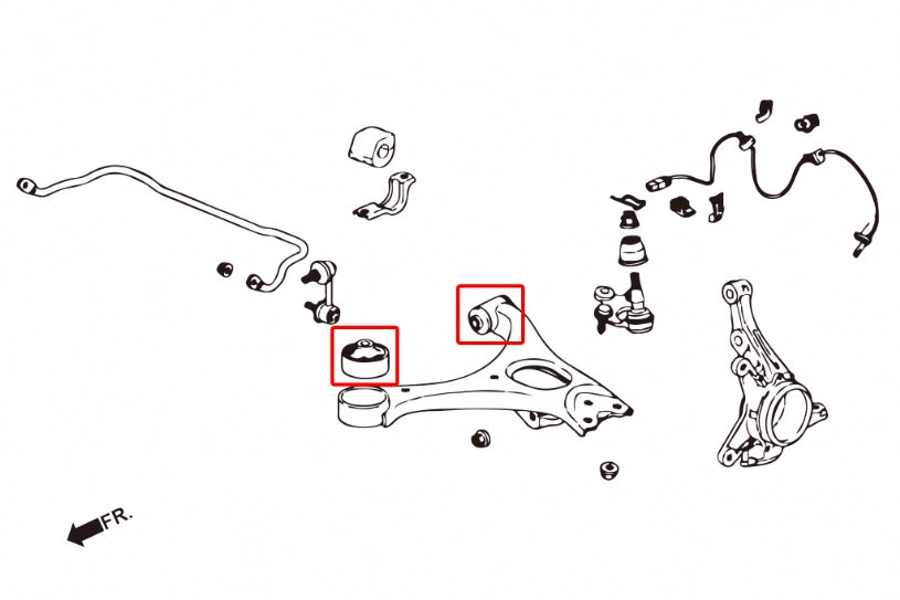 Hardrace Hardened Rubber Front Lower Control Arm Bushings - 4 pcs/set