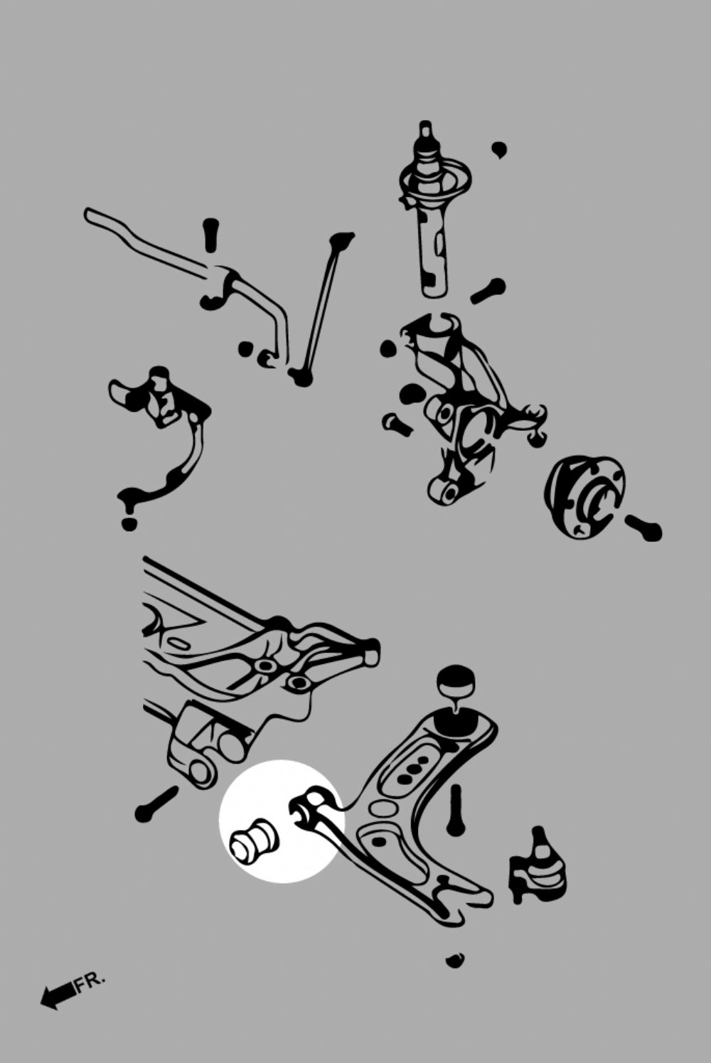 Mk7 GTI / R Hardrace FRONT LOWER ARM- FRONT BUSHING Pillow Ball Equipped 2 PCS/SET Front Side/Small