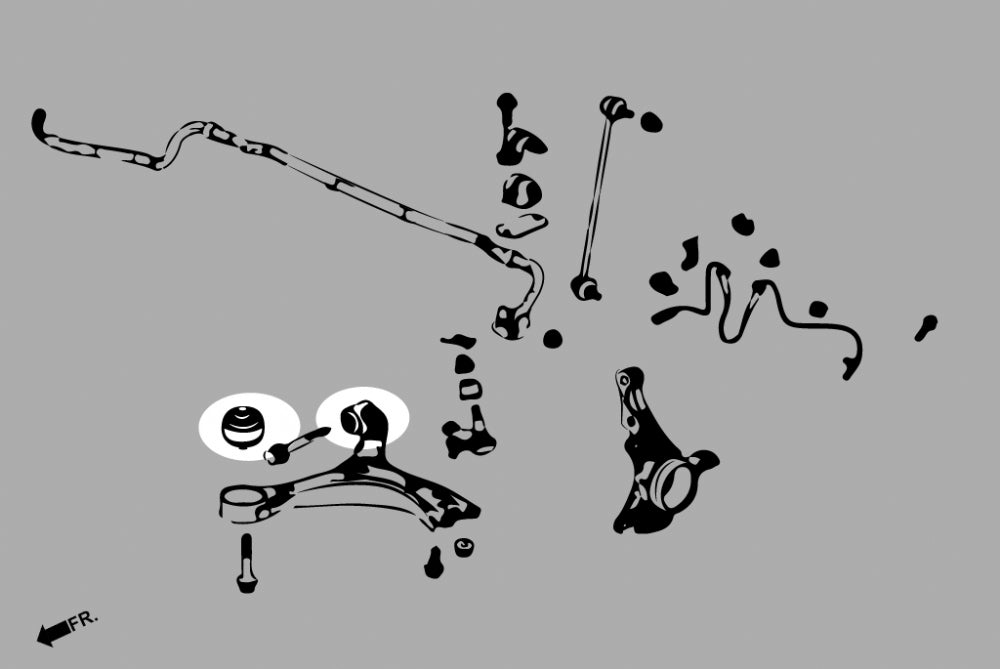 Hardrace Hardened Rubber Front Lower Control Arm Bushings - 4 pcs/set (ONLY FITS 14-15 Si)