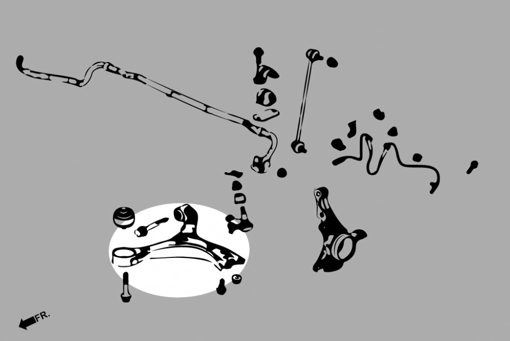 Hardrace Hardened Rubber Front Lower Arms - 2pcs/set (DOES NOT FIT 14-15 Si)