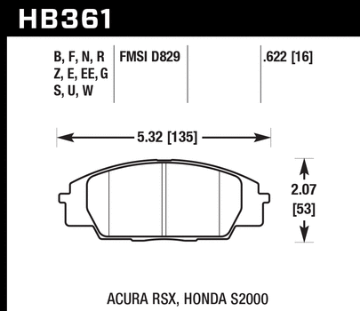 Honda Civic Si 8th Gen Front Hawk DTC-30