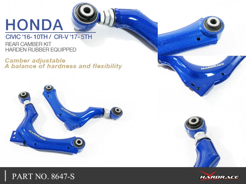 Hardrace Hardened Rubber Adjustable Rear Camber Kit - 2pcs/set