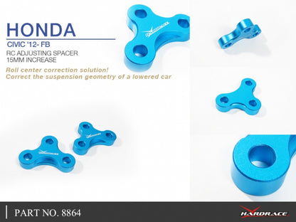 Hardrace Front Roll Center Adjusting Spacer - 2 pcs/set (15mm increase)