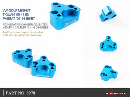 Mk7 GTI / R Hardrace NEGATIVE CAMBER ADJUSTER -3 ~ -4 Degrees 2 PCS/SET