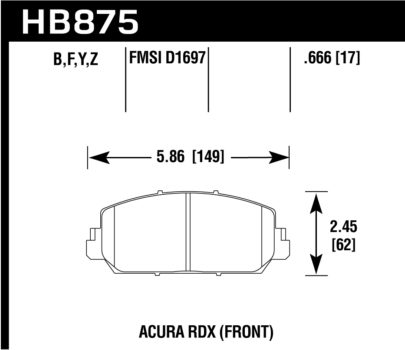 Honda Civic Si 10th Gen Front Hawk DTC-60